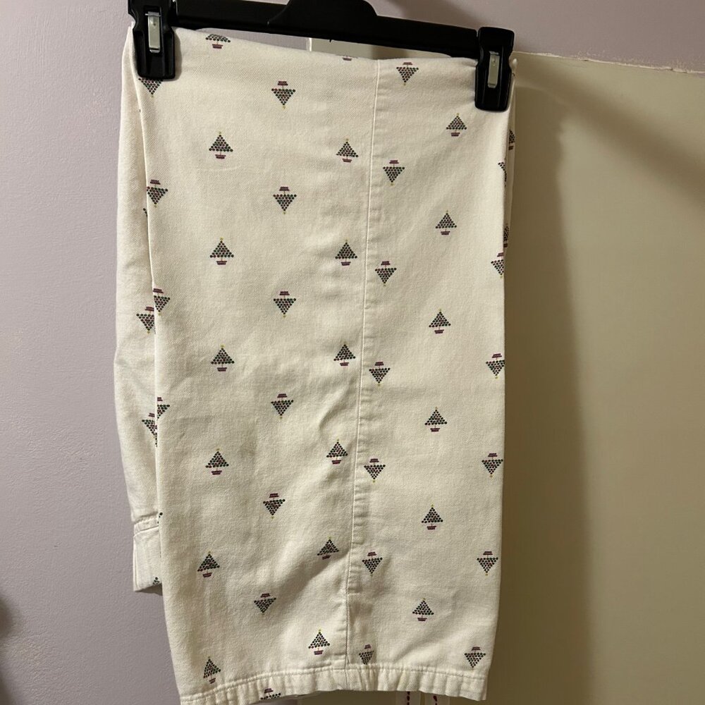 Vintage OLD NAVY Women's Holiday Poplin Pajama Pants - Size Large, Xmas Trees